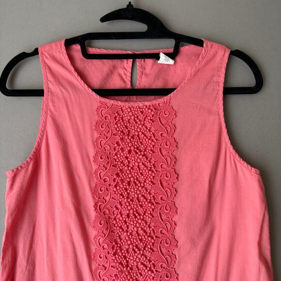 J. Crew sz XS pink 100% cotton shift mod sleeveless mini dress - Picture 2 of 7